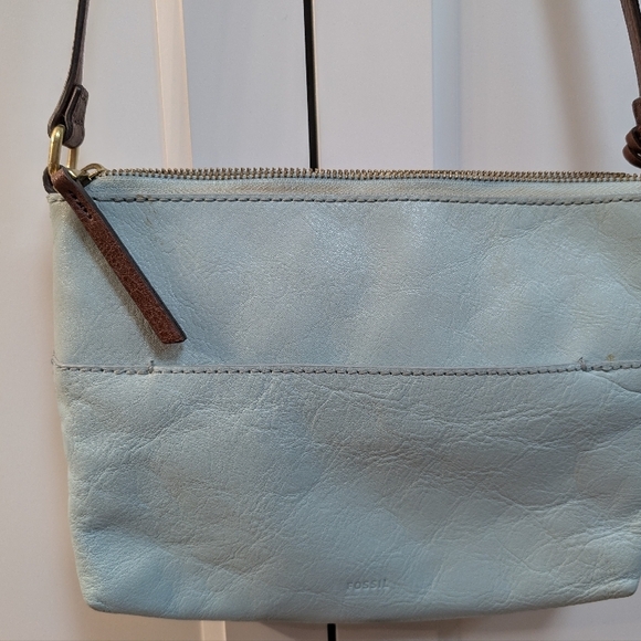 Fossil Leather Blue Crossbody Bag - Picture 3 of 5